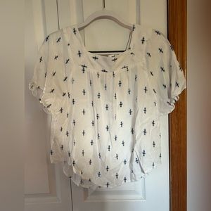 A New Day size medium White and Blue blouse